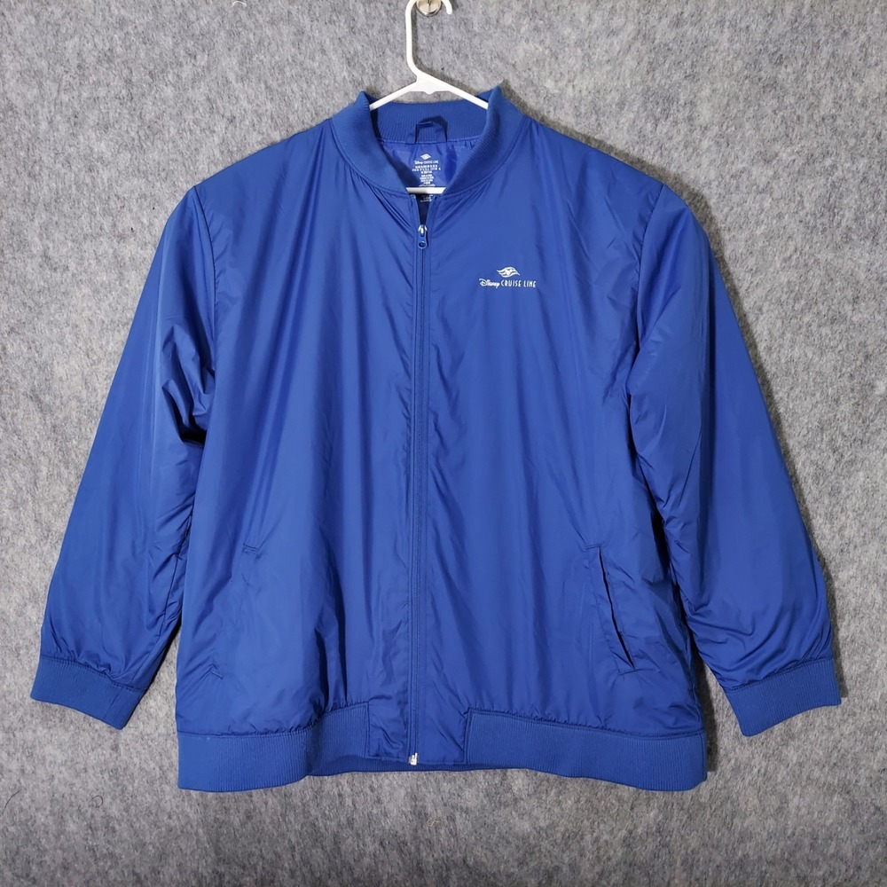 Disney Cruise Line Jacket Mens XL Blue Windbreaker Bomber Full Zip Souvenir